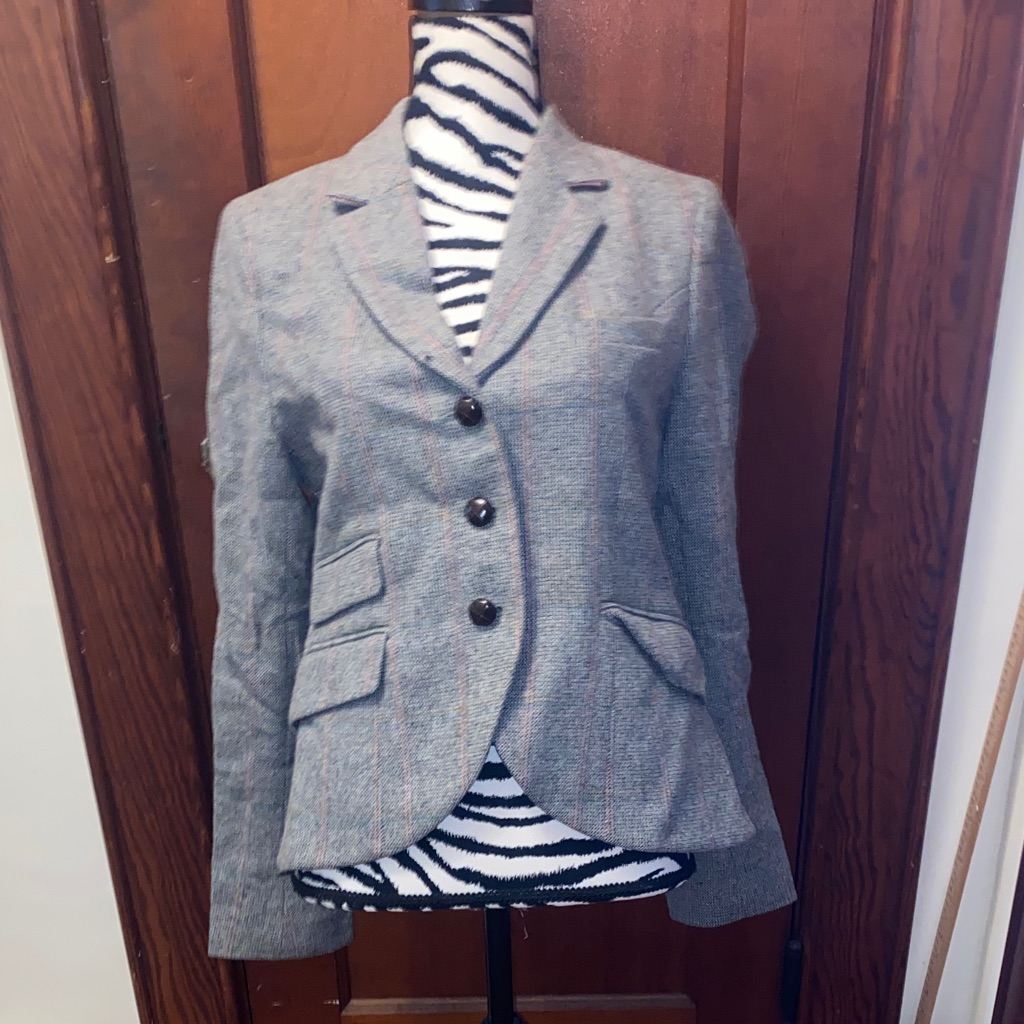 Jack Wills Wool Gray Plaid Blazer Size 10